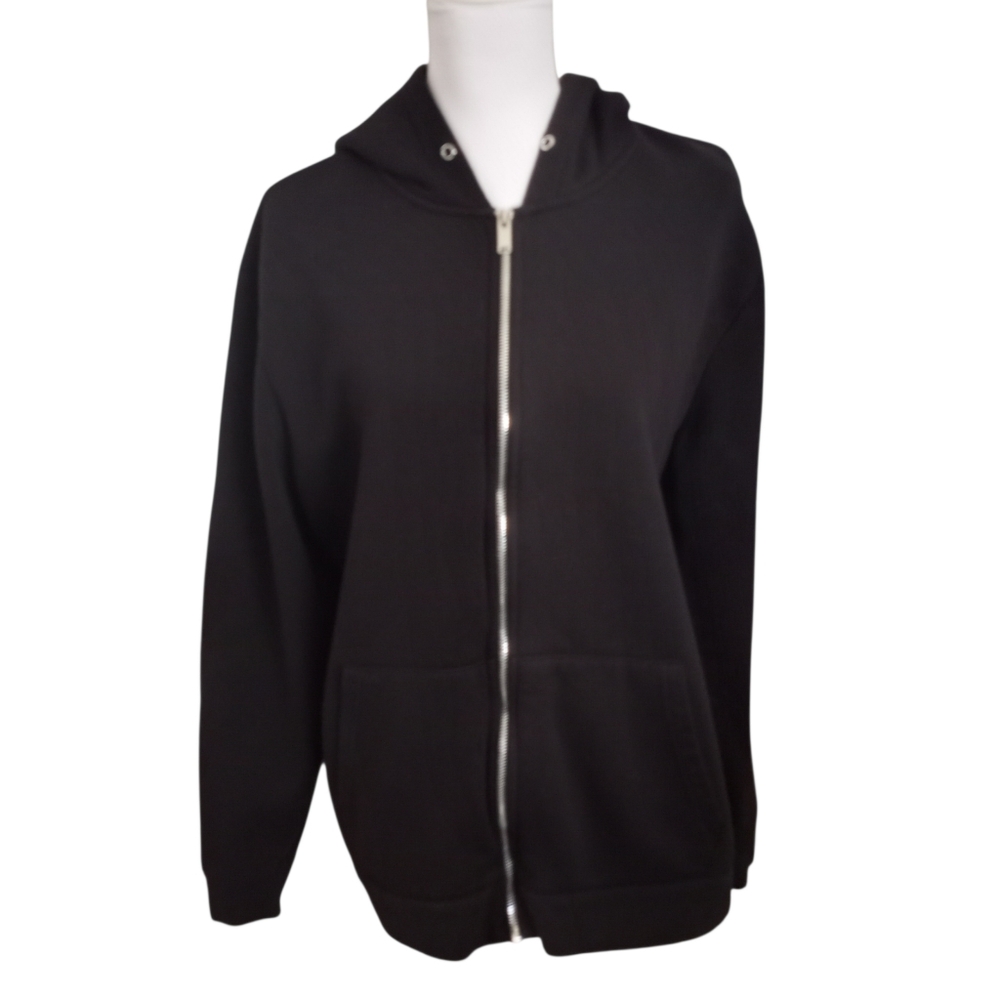 Forever 21 Black Zip-Up Hoodie Sz.XL EUC.